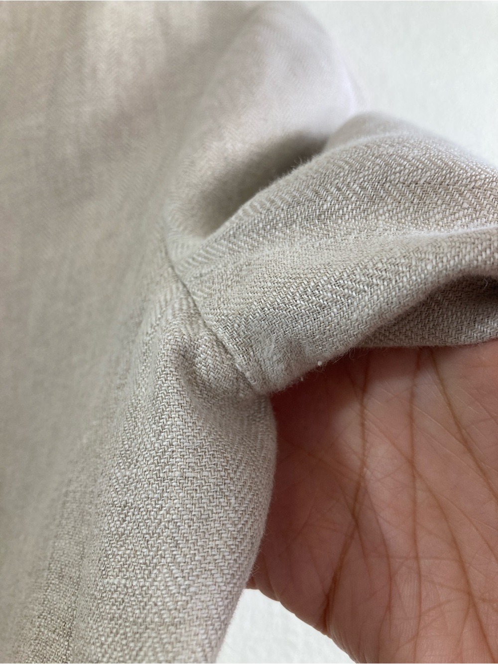 LOFT One Button Herringbone Blazer Size 8 Beige Linen Color Jacket - Picture 7 of 16